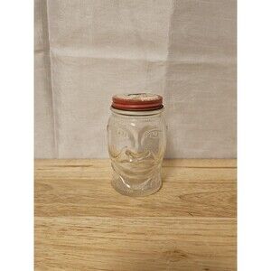 VTG Nash's  Mustard Brand Lucky Joe Glass Metal Lid Savings Bank